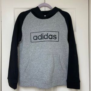 NWOT Adidas Grey Black Hooded Sweatshirt